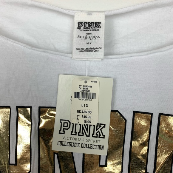 PINK Victoria's Secret Crop Top Large Purdue Z11 - Picture 4 of 8